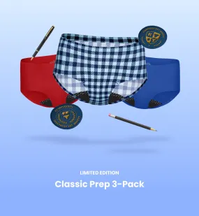 (Kit Item) Classic Prep UT 4-Pack Gumdrop/Blueberry/Blue Gingham 3-Pack | Boyshort