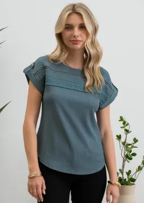 Lace Trim Tops - 3 Colors!