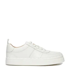 Lauren Leather Sneakers, Perforated White