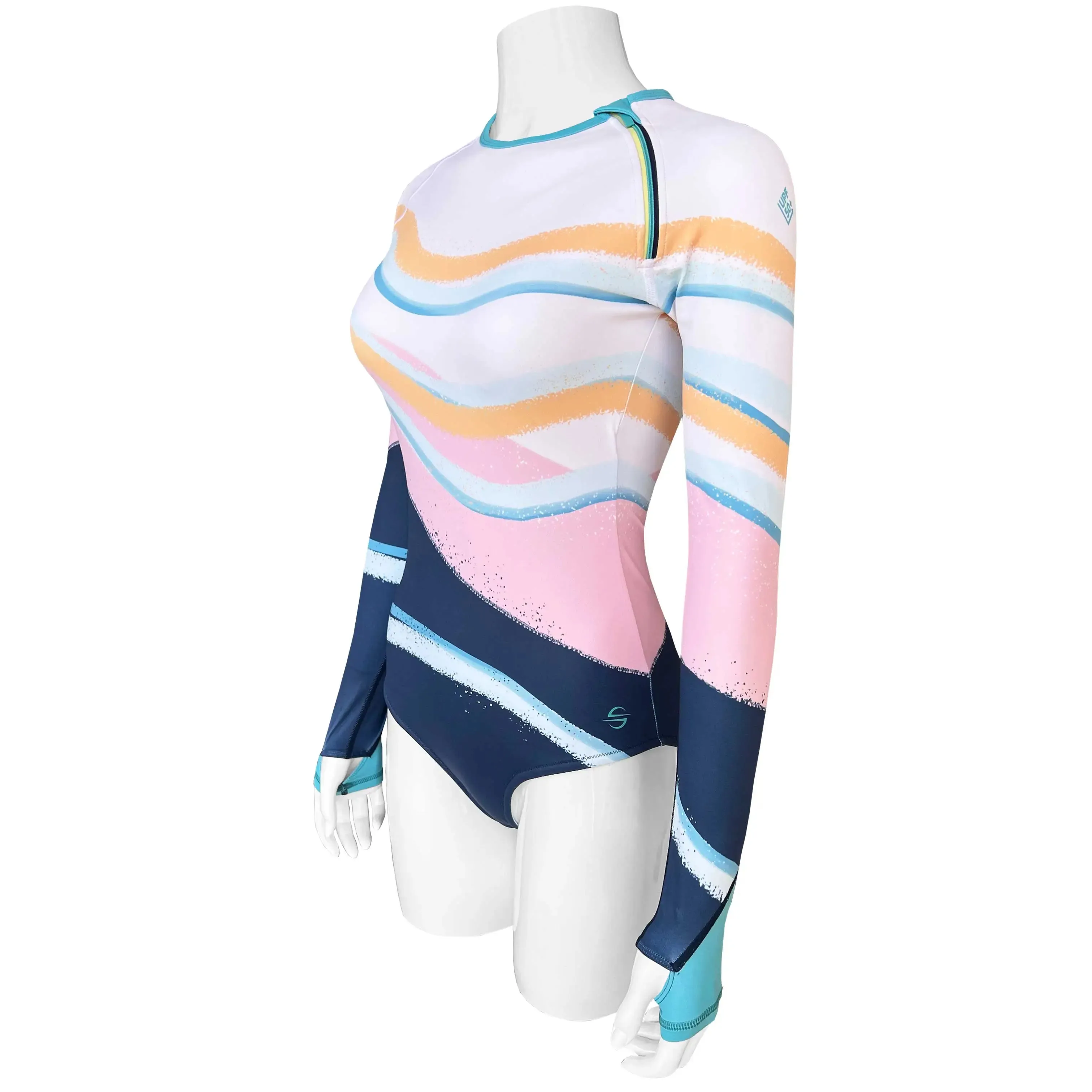 Long Sleeve Swimsuit for Women UPF 50  | Art - Sandy Waves