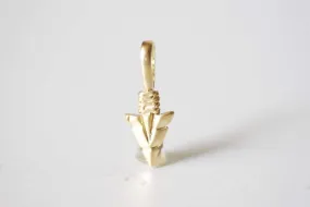 Matte Vermeil Gold Arrow charm, 18k gold over 925 sterling silver Arrow charm, Gold arrow, arrow, arrowhead, arrow charm, vermeil arrow