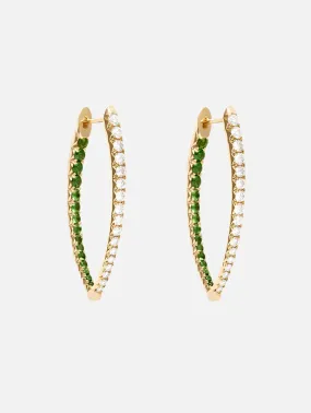 Medium White Diamond and Tsavorite Cristina Earrings