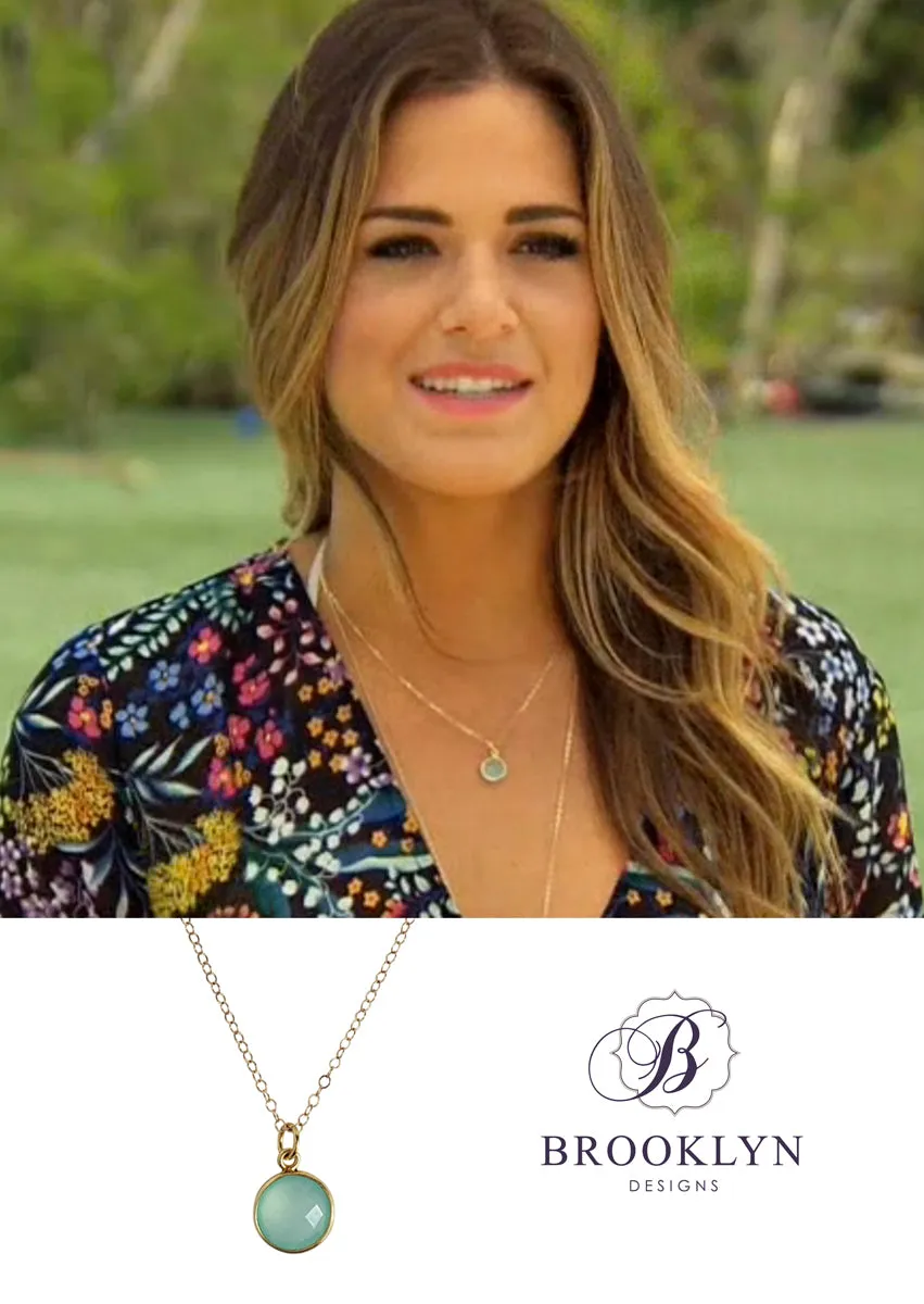 Monica Aqua Chalcedony Gold Necklace *As Seen On The Bachelorette*