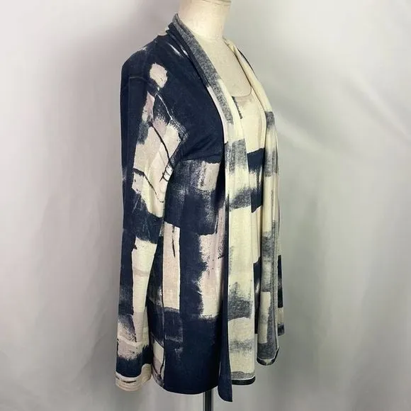 Neiman MarcusNWT Blue Cream Print Cashmere Sweater Set