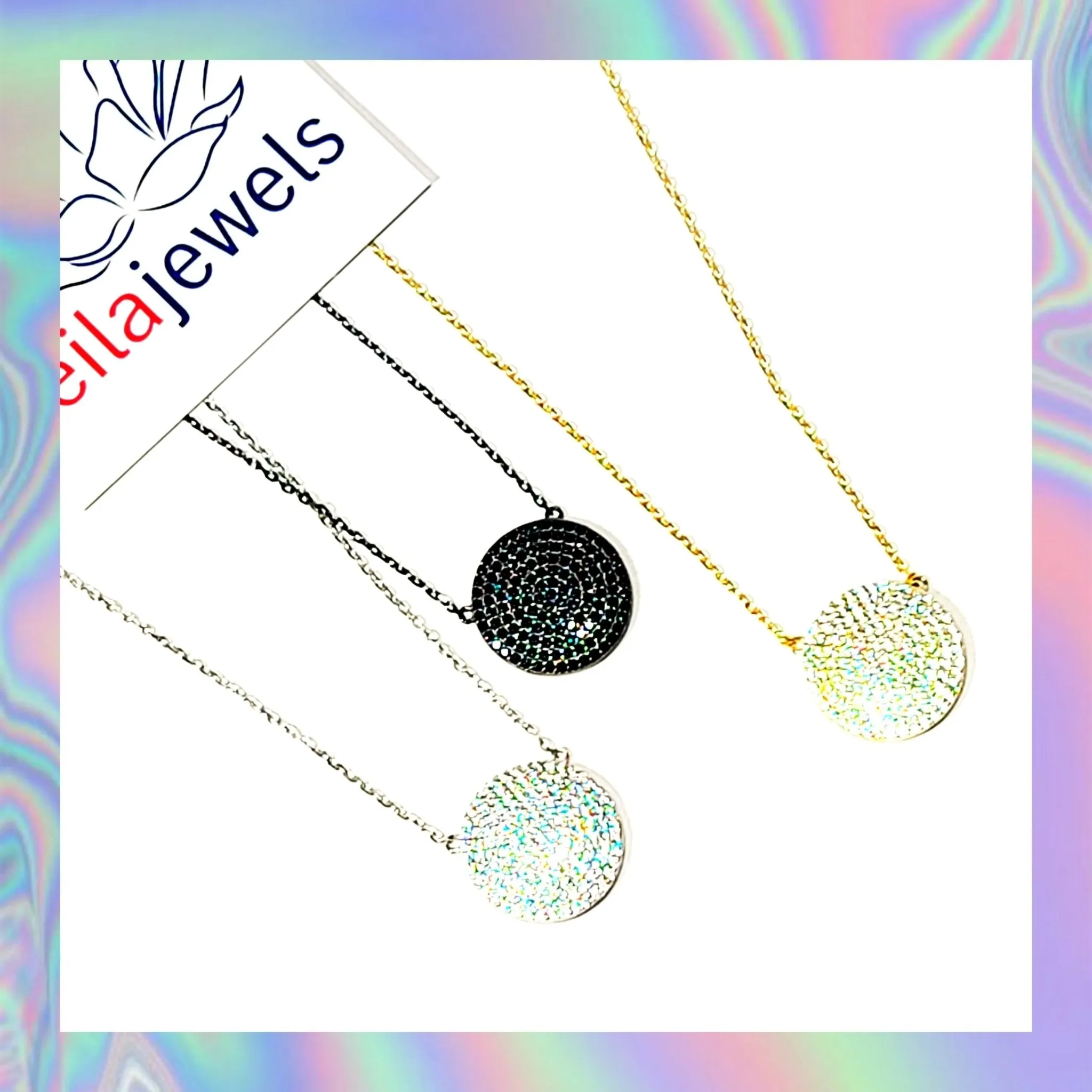 Pavé Disc Necklace