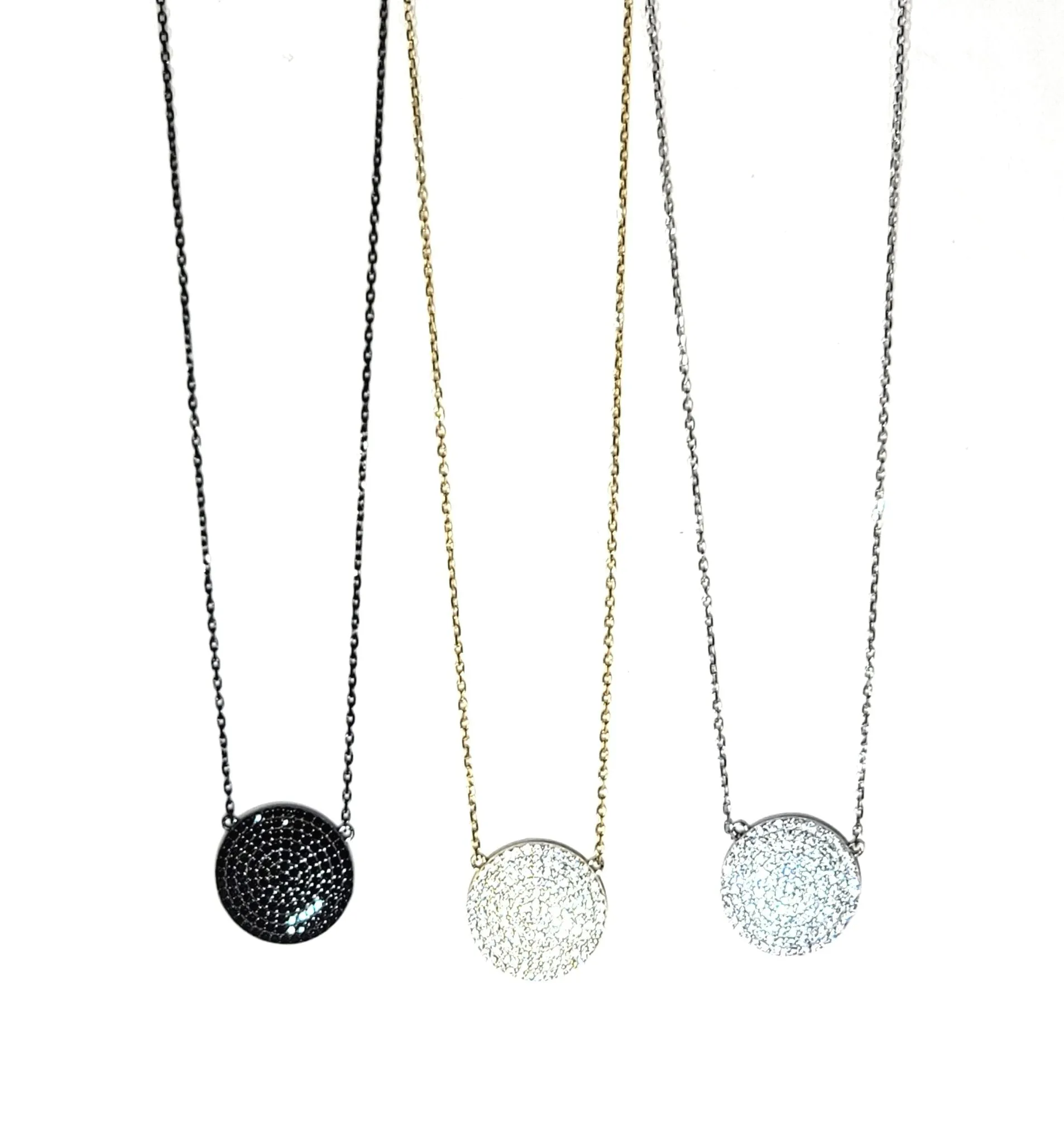 Pavé Disc Necklace