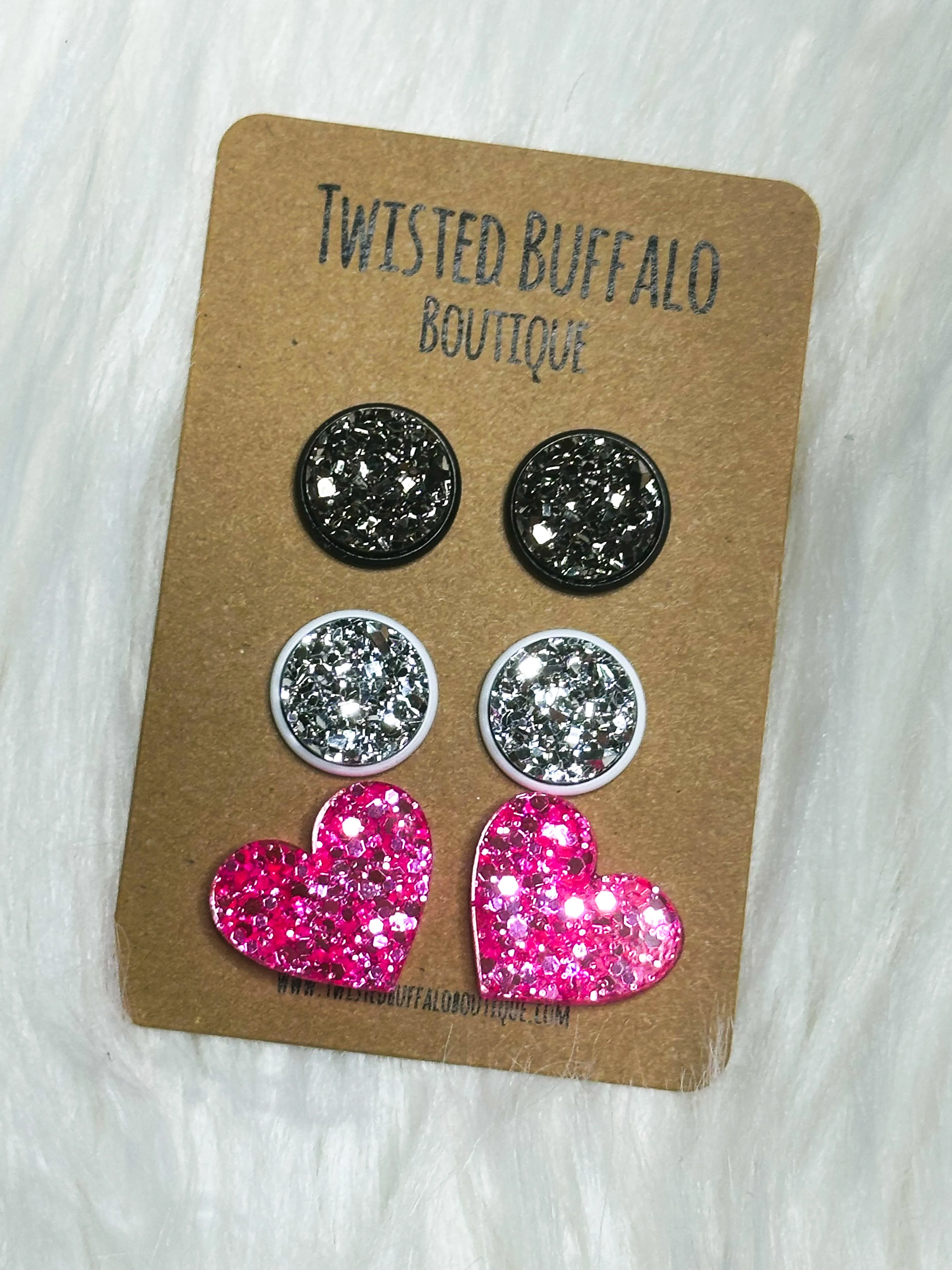 Power of Love Collection Druzy 12mm Earrings Set