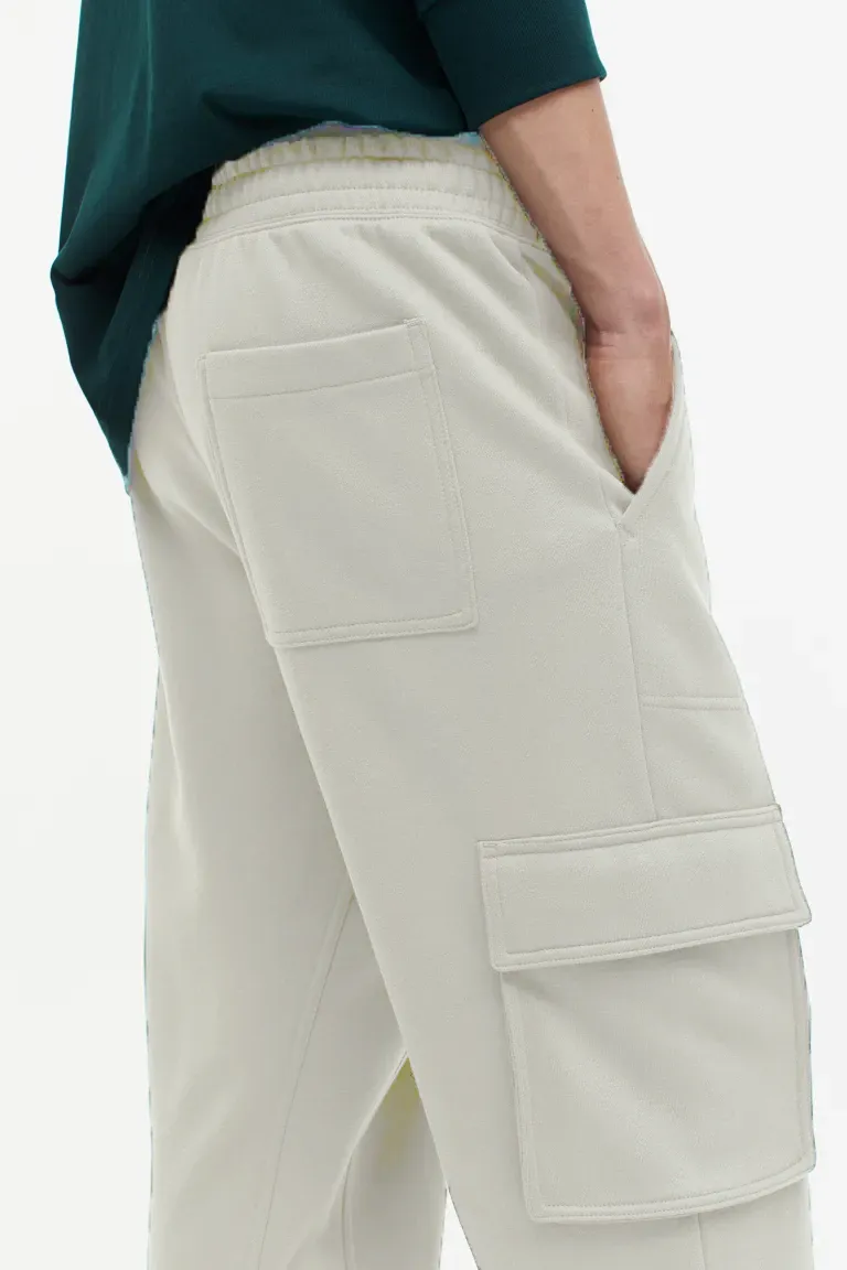 Relaxed Fit Cargo joggers For Men Off white