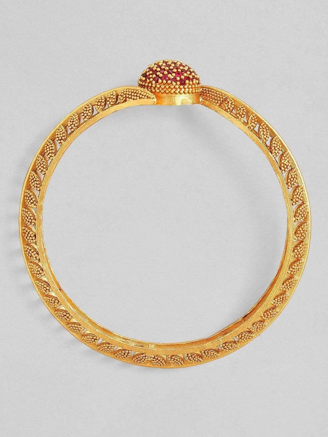 Rubans Set Of 2 Gold-Plated Red Enamelled Bangles