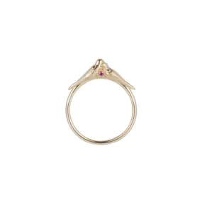 Ruby Hearts Lovebirds Ring