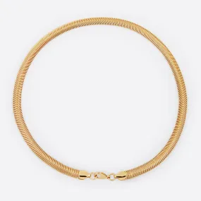 Satin Snake Chain Necklace - GOLD