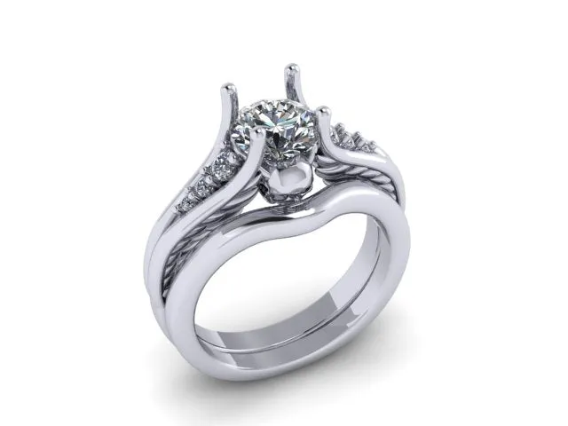 Secret Skull Engagement Ring-UDINC0560