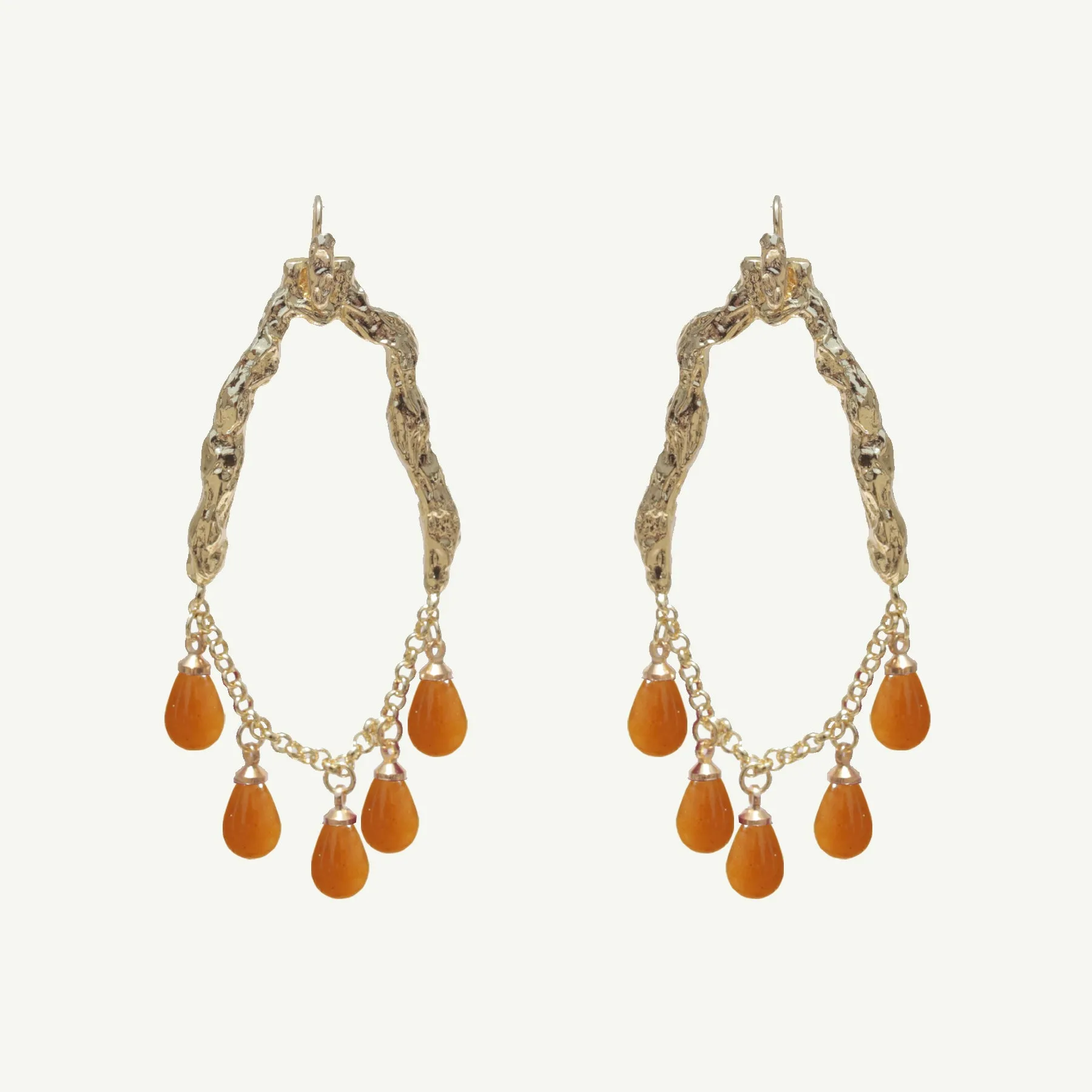 Selene Yellow Jade Earrings Large