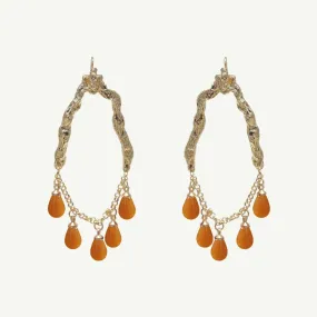 Selene Yellow Jade Earrings Large