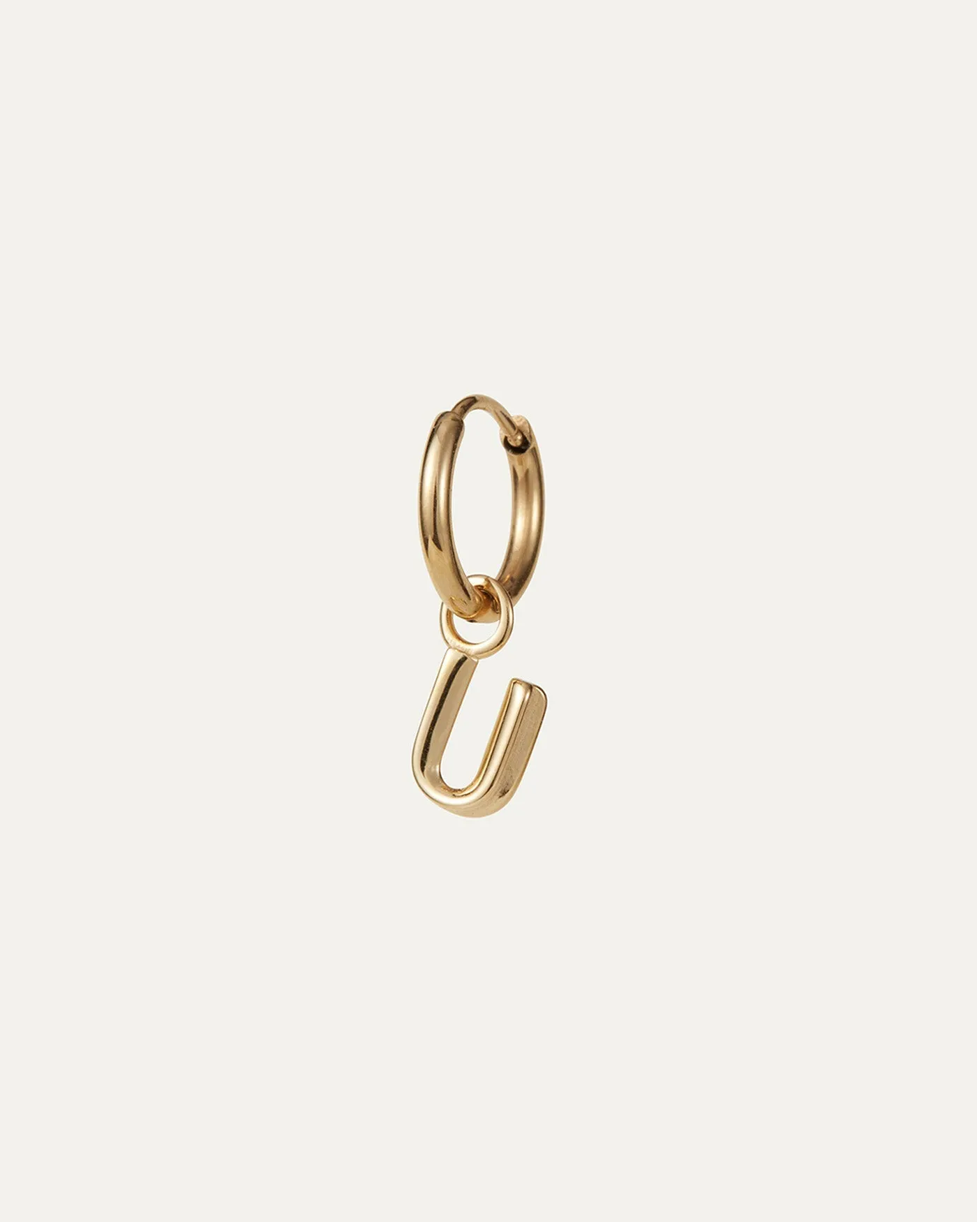 Single Monogram Huggie Earring - U