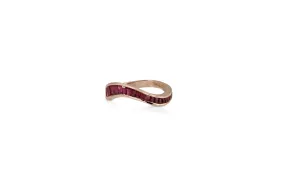 Talay Flow Wave Ruby Ring in Rose Gold